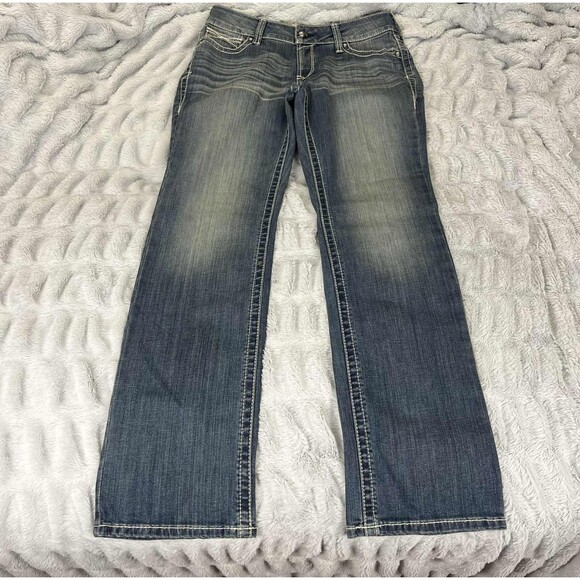 Ariat Denim - Ariat Jeans Women 33S R.E.A.L. Straight Icon Rainstorm Mid Rise Stretch Denim
